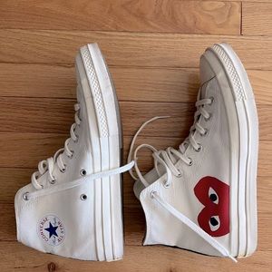 Commes de Garçon x Converse high tops white with heart